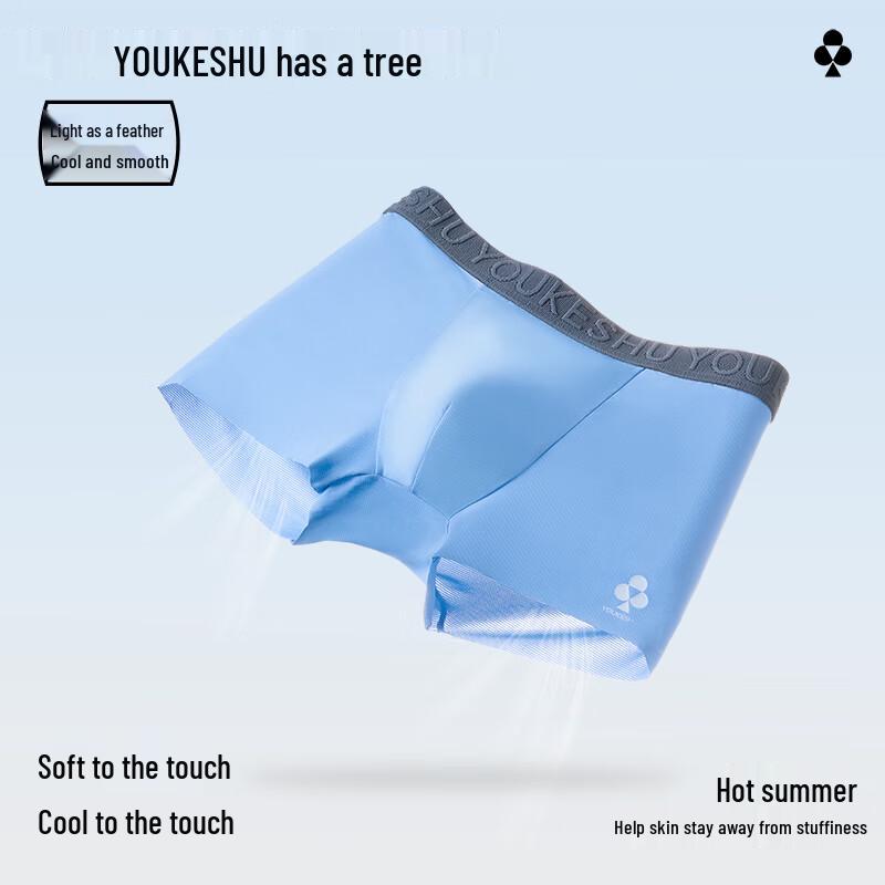 Youkeshu Men's Ice Silk Antibacterial Boxer Briefs