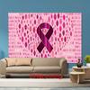 2D Pink Ribbon Banner, Women Silhouettes and Strength Backdrop for Decor