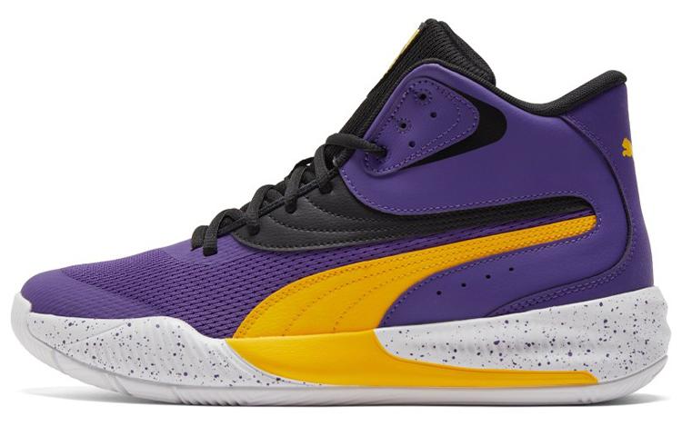 PUMA Triple Mid Splatter Prism Violet Spectra Yellow 377570-01 44.5