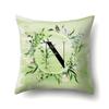 Polyester Pillowcase Car Decoration Small Fresh Green Leaves 26 English Letter Printing Pillow Cushion Cover