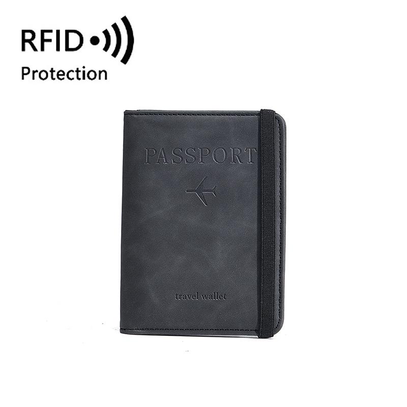 Cross-Border PU Leather RFID Passport Holder & Travel Wallet