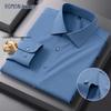 Romon Men's Wool Blend Long Sleeve Business Shirt