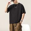 Hundreds of stretch solid color fit wrinkle loose men's short-sleeved fashion short-sleeved tops comfortable lightweight T-shirt