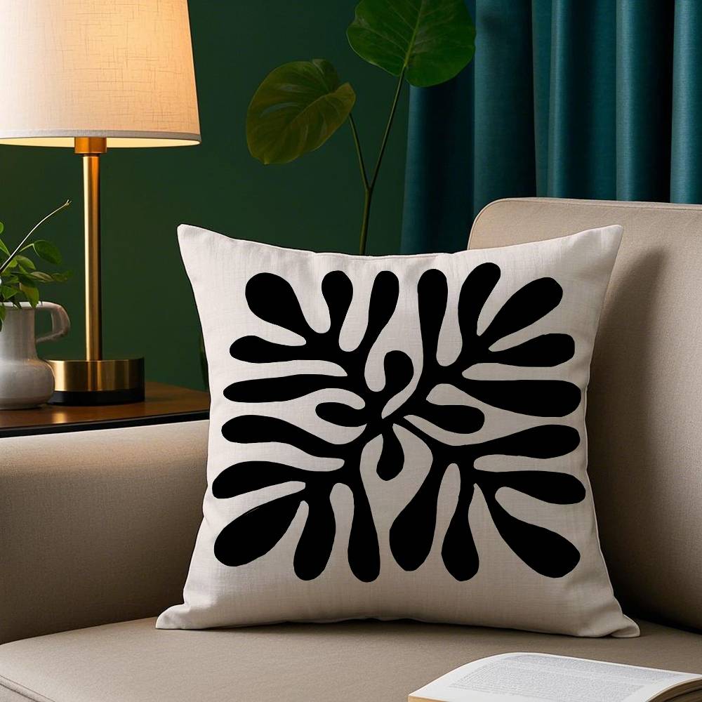 Classic Modern Flowers Pillow Case Short Plush Print Cushion Cover Square Throw Pillow Covers Sofa Home Decor