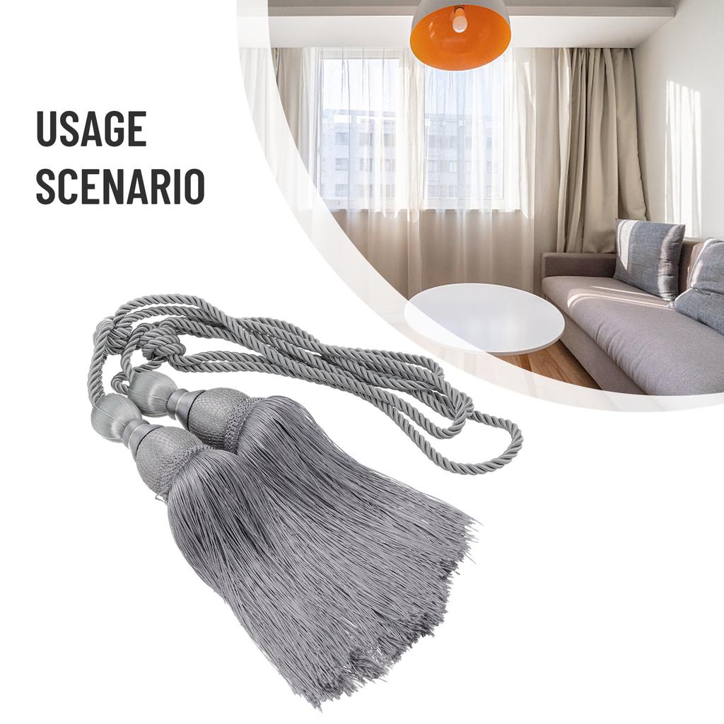 1 Paar Vorhangseile 20cm/40cm/71cm 2 Stück Raffhalter Wandhänger Türhänger Beschläge Großes Paar Rosa Rot 200g Silber