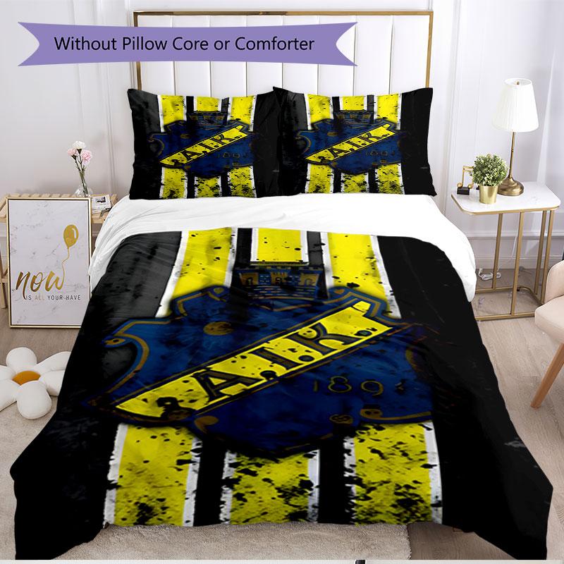 3pcs Duvet Cover Set (1*Duvet Cover + 2*Pillowcase, Without Core), AIK Fotboll Print Soft All‑Season Bedding Set, Home Bedroom Decor Gift
