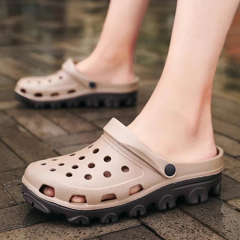 Men Clogs Sandal Shoes Outside Daily Wear Shoes Eva Lightweight Slide Shoes Summertime Sandalias Platform Hombre Women Beach Large Big Size 50