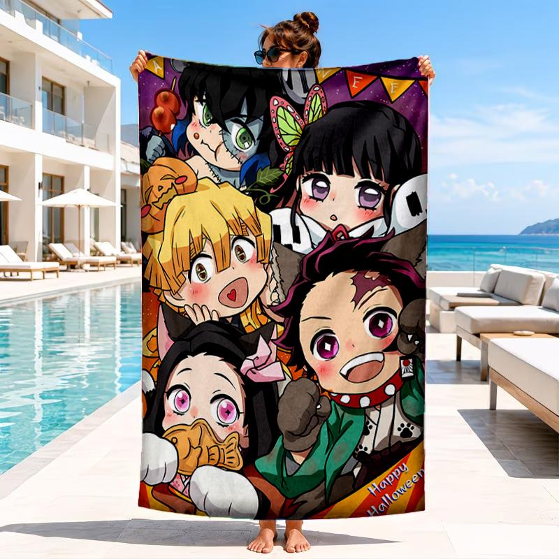 Anime Samurai Warrior's Journey Beach Towel, Microfiber Beach Towel, Perfect For Pool, Beach, Travel, Home Decor Beach Party Fan Gifts