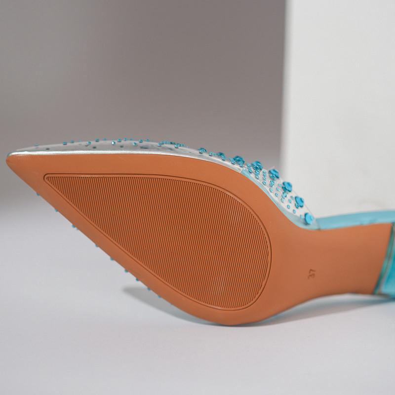 Fashion Bling Bling Luxury Rhinestones Transparent Women Pumps Fashion Elegant Crystal Clear Heeled Summer Wedding Prom High Heels Shoes