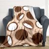 1pc Coconut Pattern Lightweight Flannel Blanket, Comfortable and Warm Blanket, for Office and Camping Sofa Bed, Livingroom011