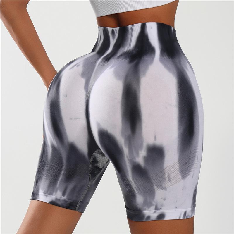 Women's Colorful Aurora Honey Butt Lifting Yoga Shorts - Quick-drying Gradient Fitness Three-quarter Sports Pants