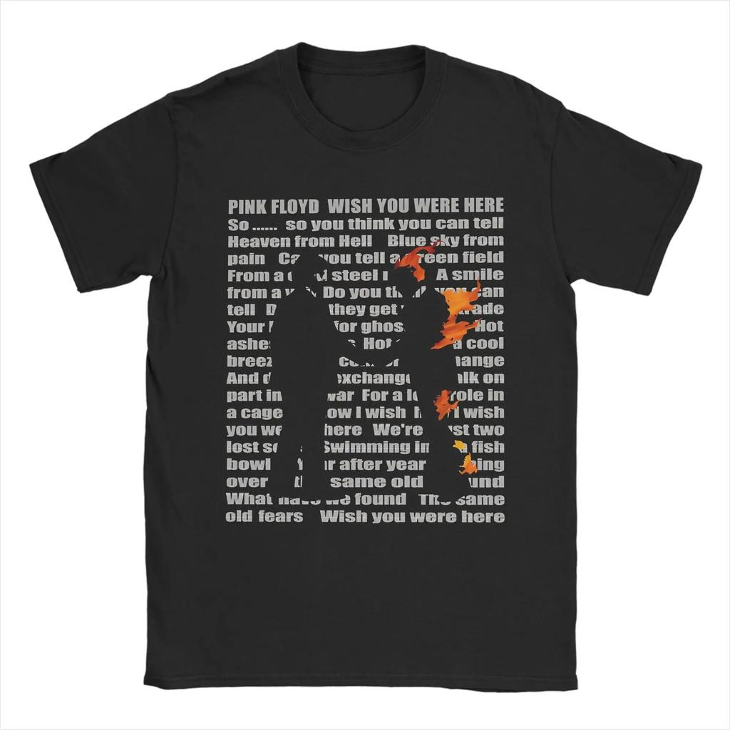 Rock Tops Pink Floyd Wish You Were Here Cotton TShirt Casual Loose T Shirts Print Cotton T Shirt Oversized Clothing Unisex