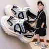 Kids Casual Shoes Hollowed-out Boys Girls Sandals Mesh Breathable 2025 Summer New Children Beach Shoes Non-slip Soft Sole Trendy