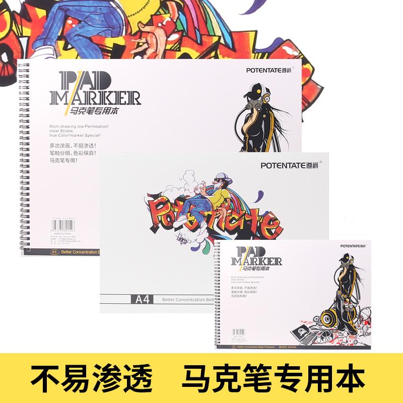 32 Sheets Marker Paper Sketchbook 120g A4/A5 Drawing Paper Pad for Gel Pens,Markers,Colored Pencils,Charcoal Pencil and Graphite