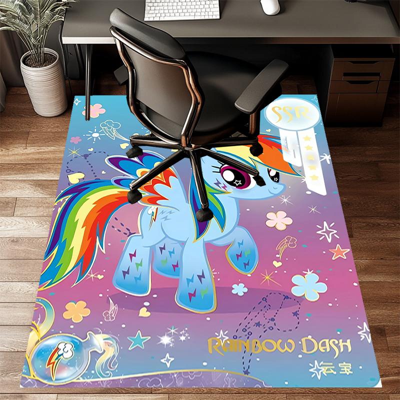 Rainbow Dash Polyester Carpet, Soft Indoor Mat for Office Chair, Living Room, Computer Desk - Decorative Home Office Rug Design