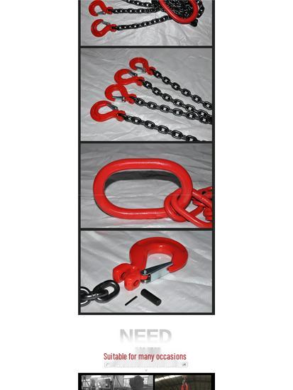 G80 Manganese Steel Chain Sling with Hook and Shackle for Lifting and Overhead Crane Operations