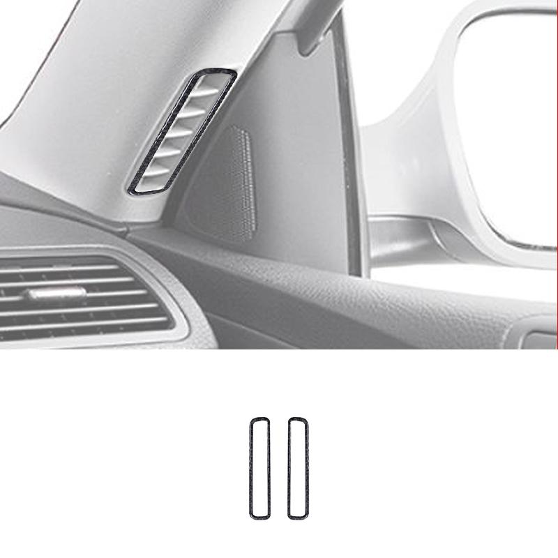 2PCS Real Carbon Fiber Car A Pillar Air AC Vent Outlet Panel Frame Stickers For Volkswagen Passat 2006-2011 Interior Accessories