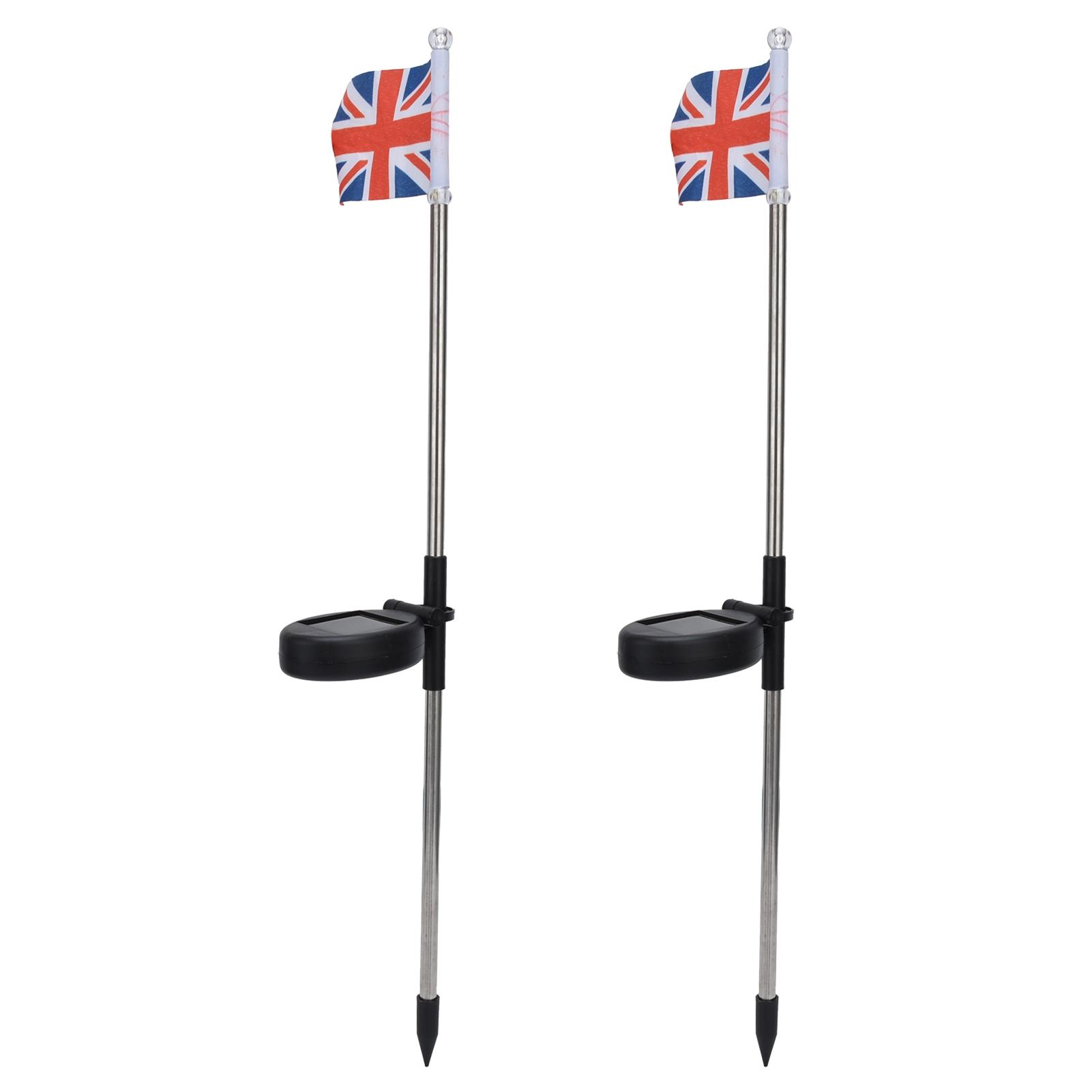 

2PCS Solar UK Flag Light LED Solar Garden Lawn Lamp for Outdoor Landscape Decoration White Light