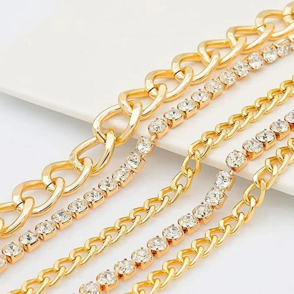 Multi Layer Design Body Chain Metal Rhinestone Belt Fashion Waist Chain Women Jewelry