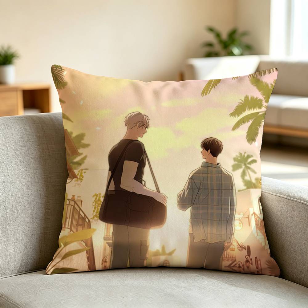 P-Passion Bl A-Anime Square Double-Sided printed Pillow Case Bedroom Bedside Pillow Sofa Cushion Cover
