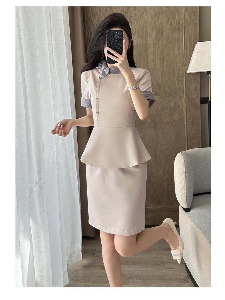 Women's High-End Professional Salon & Hotel Reception Summer Workwear Set