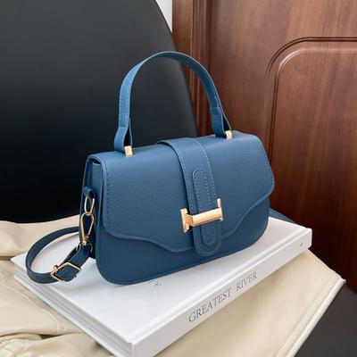 Casual Simple Fashion New Texture Solid Color Retro Trend Single Shoulder Portable Crossbody Small Square Bag Woman