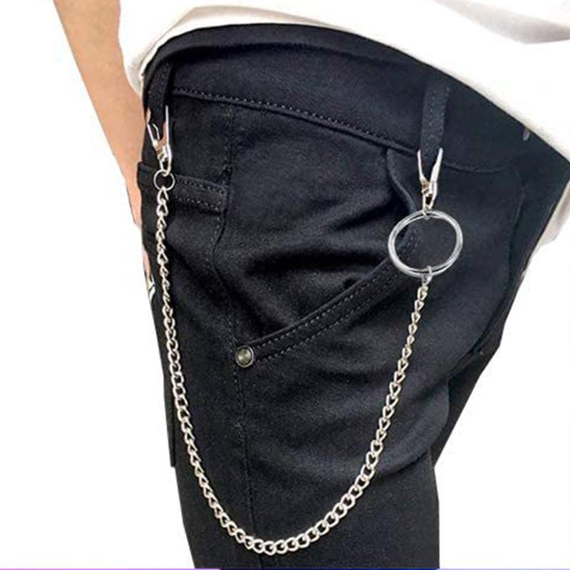 4pcs Pants Chain Multi Layer Wallet Chain Charm Jeans Chains Pocket Punk Chain Hip Hop Rock Style Chains for Women Girls