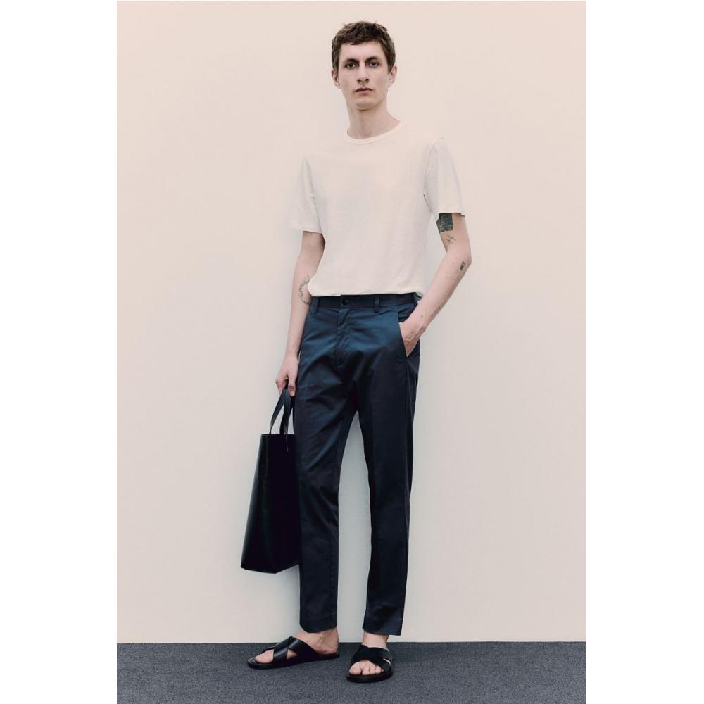 

HM Slim Fit хлопковые брюки темно-синие