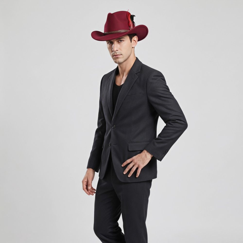 Fedora Hat Topper Hat Upturned Edge Jazz Hat Fashion Show Hats  Cowgirl Party Decorations