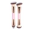 5PCS Double Ended Foundation Makeup Brush Set Flat Angled Tips for Flawless Liquid Powder Concealer and Cream Application