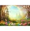 Spring Easter Natural Scenery Grassland Rabbit Theme Banner Backdrop, Children's Birthday Party Decoration Photography Backdrop