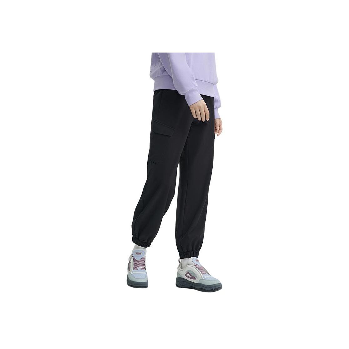 

New FILA Lifestyle Knitted Sports Pants Women s Jet Black F11W449802FBK 160/62A/S
