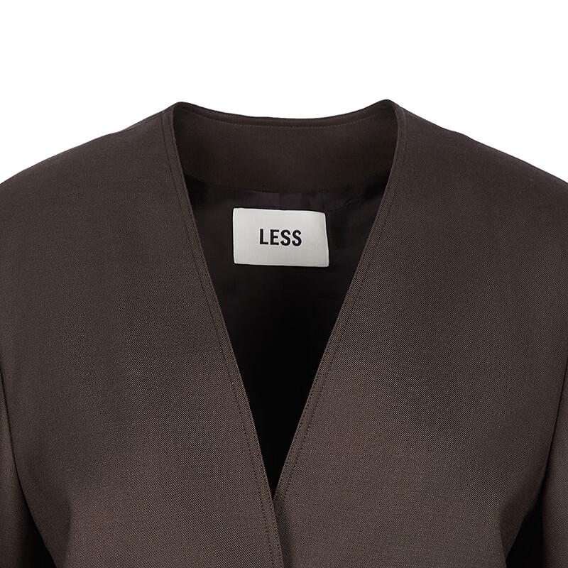 LESS 2026 Spring Collarless Straight-Fit Blazer