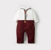 Babydräkter Kläder för nyfödd pojke Romper + väst + hatt Formella kläder Outfit Fest fluga Barn Födelsedagsklänning