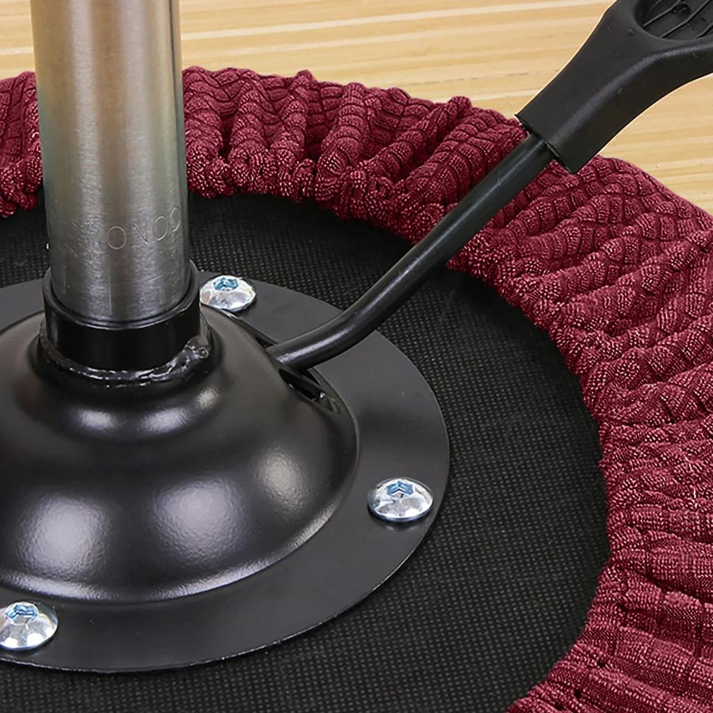 1PC solid color fleece fabric elastic round stool cover, suitable for restaurant and el decoration