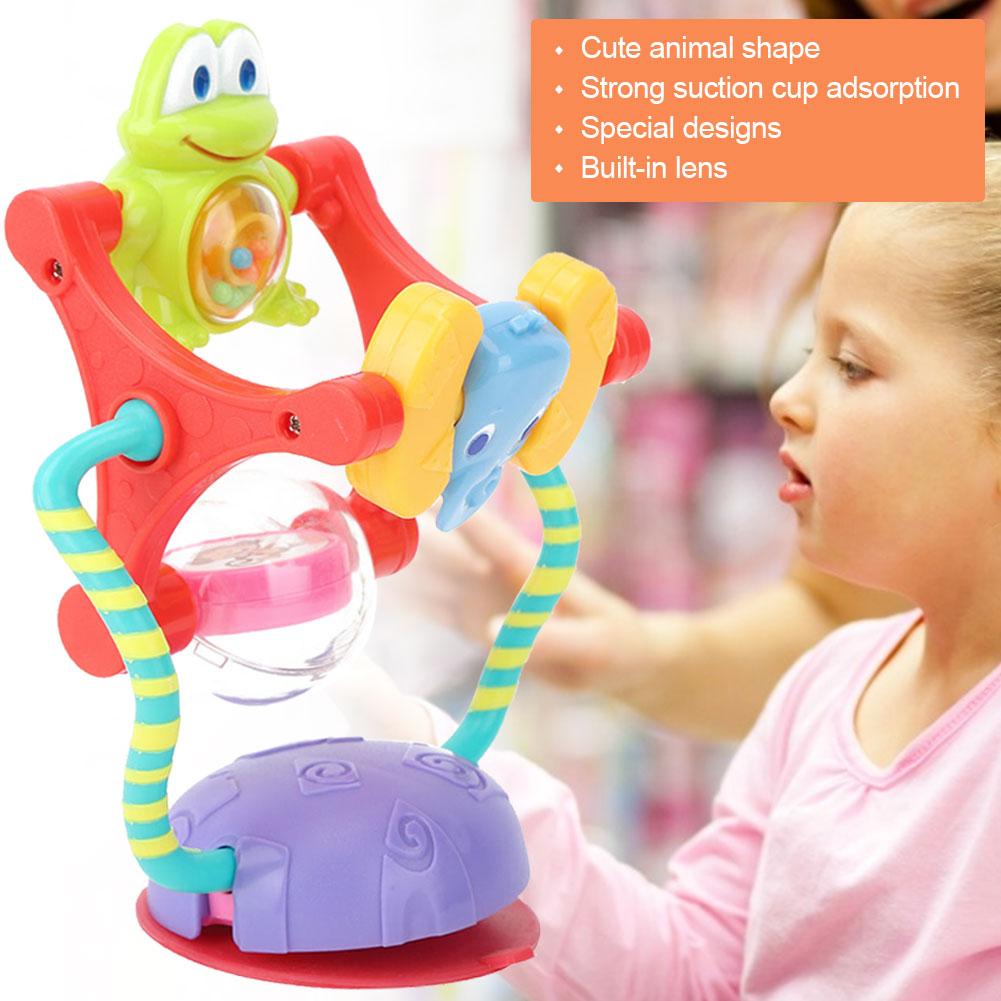 Handheld Colorful Baby Rattle Rotating Baby Chair Stroller Toy with Sunction CupBaby Toy