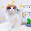 Mini Pet Cat Dogs Summer Straw Hat with Bamboo Dragonfly Hawaii Style Hat for Cats Dogs Funny Accessories