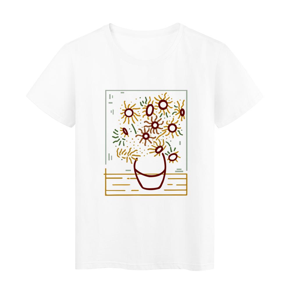 Cute Animal Alpaca Print Short Sleeve T Shirt Women Fashion Young Casual T Shirt Cozy Soft