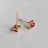 Square Red Zircon Earrings For Women Simple Delicate Mini Lady Wedding Jewelry Gifts Wholesale