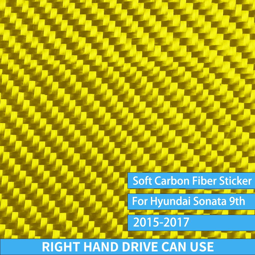 For Hyundai Sonata 9 2015 2016 2017 Glove Box Handle Real Carbon Fiber Sticker Car Interior Accessories
