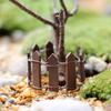 Moss Micro Landscape Mini Wooden Picket Fence for Succulent Decoration