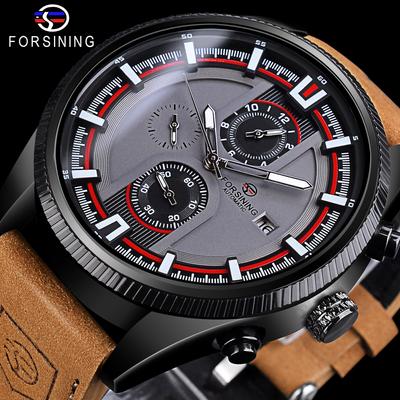 Waterproof Military Leather Wrist Watches Men Automatic Mechanical WristWatch Top Brand Outdoor Watch with Calender