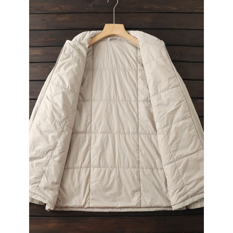 European and American Orders. Ultra-Light, Windproof, and Warm Men's Autumn and Winter Thin Stand-Collar Jacket, Cotton Coat, Cotton-Padded Jacket