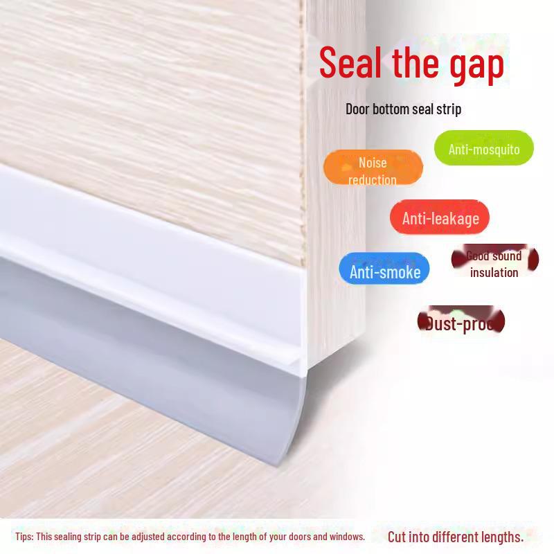 Door Bottom Seal: Soundproof, Windproof, Waterproof Insulating Strip for Bathroom Gaps.