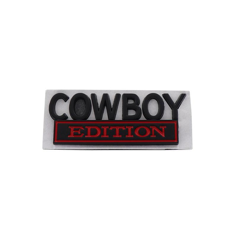 

3D Premium Cowboy Edition for car Hood Fender trunk Rear Decal Emblem Badge Sticker black-red