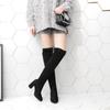 Fashion Over-the-knee Boots Women Stretch Knit Long Socks Boots New Casual Black Sexy Nightclub Platform Shoes Autumn Boots Women Bottes