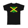 Gift T-Shirt : Jamaica Flag NorthAmerica Travel Expat Country Watercolor