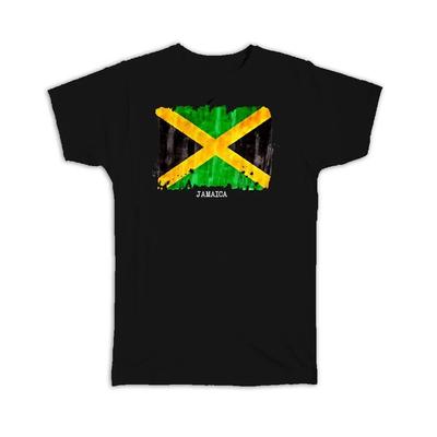 Gift T-Shirt : Jamaica Flag NorthAmerica Travel Expat Country Watercolor