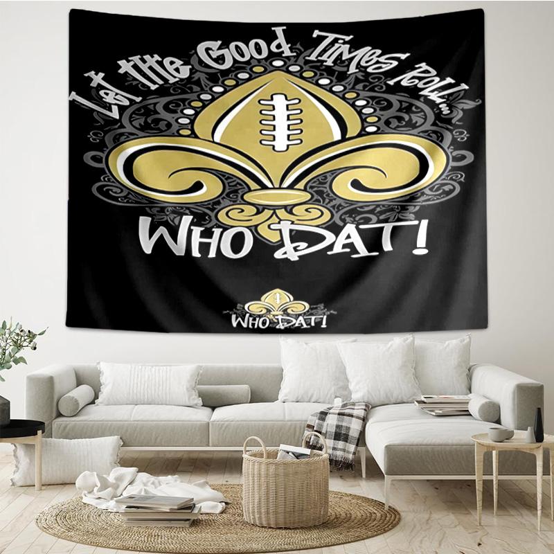 Who Dat Nation Football Quick-Dry Tapestry Hanging for Bedroom,Livingroom, Playroom,Decor Art Room Wall Tapestry Holiday and Birthday Gifts