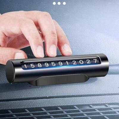 Car Temporary Parking Card Rotatable Parking Phone Number Plate Interior Front Windshield Decoration